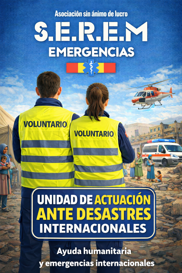 Voluntarios de S.E.R.E.M. en labores de emergencia y ayuda humanitaria internacional.