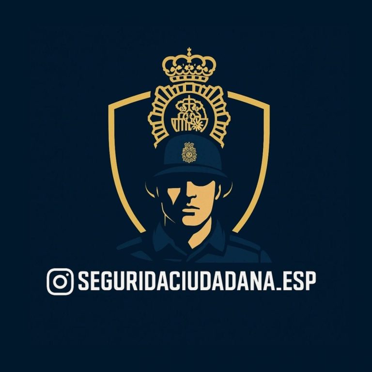 Logotipo de seguridad ciudadana con un policía y el texto de Instagram debajo.